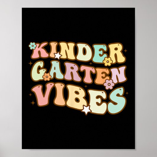 Terug naar school Kindergarten Vibes Retro leraar Poster (Voorkant)