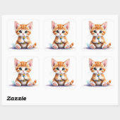 Terug naar school Kitten-De schattigste OOTD! Stic Vierkante Sticker (Vel)