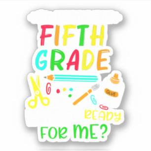 Terug naar school klaar voor 5e graad sticker