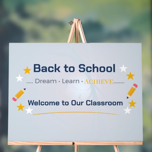 Terug naar school klasbord | Acryl welkom bord (Neutraal)