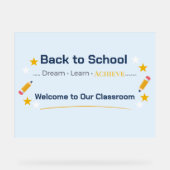 Terug naar school klasbord | Acrylaat welkom bord (Voorkant)