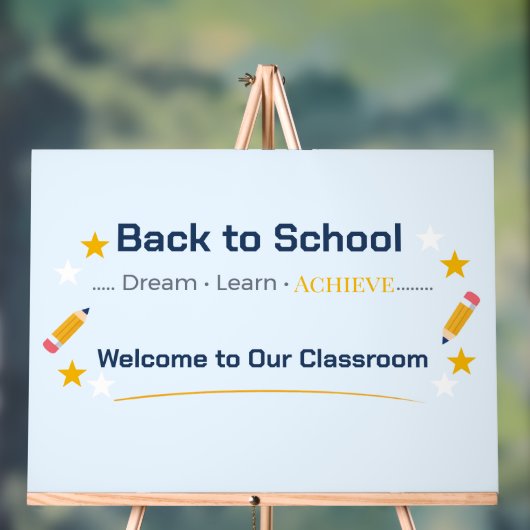 Terug naar school klasbord | Acrylaat welkom bord (Neutraal)