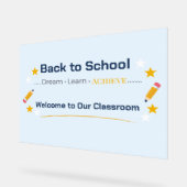 Terug naar school klasbord | Acrylaat welkom bord (Hoek)