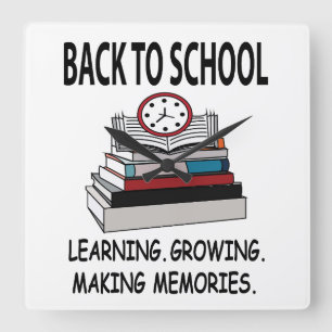 Terug naar school Klasdecoratie Terug naar school Vierkante Klok