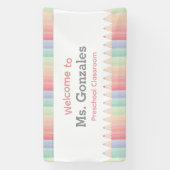 Terug naar School Klaslokaal Welkom Banner (Verticaal)