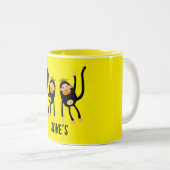 Terug naar school kleine aap tweekleurige koffiemok (Voorkant rechts)