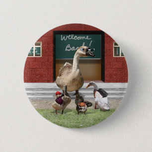 Terug naar school, kleine eikels. ronde button 5,7 cm