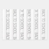 Terug naar school kleur, groen en b&w inpakpapier vel (Voorkant 3)