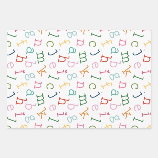 Terug naar school kleur, groen en b&w inpakpapier vel (Voorkant)