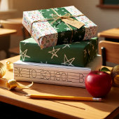 Terug naar school kleur, groen en b&w inpakpapier vel