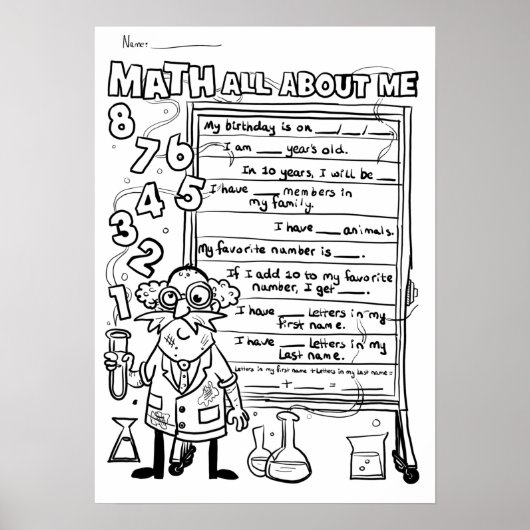 Terug naar school! Kleur uw eigen alles over mij W Poster (Voorkant)