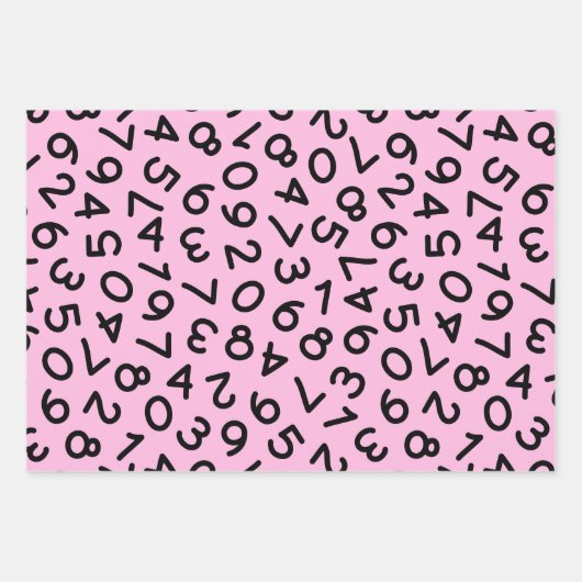 Terug naar school kleuren nummers set van 3 inpakpapier vel (Voorkant 3)