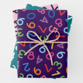 Terug naar school kleuren nummers set van 3 inpakpapier vel (In situ)