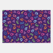 Terug naar school kleuren nummers set van 3 inpakpapier vel (Voorkant)