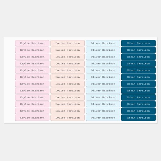 Terug naar school Kleurgecodeerde jongen | Lettert Labels (Vel)