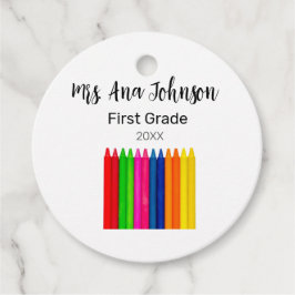 Terug naar school kleurpotloden voegen naam klasse bedankjes labels