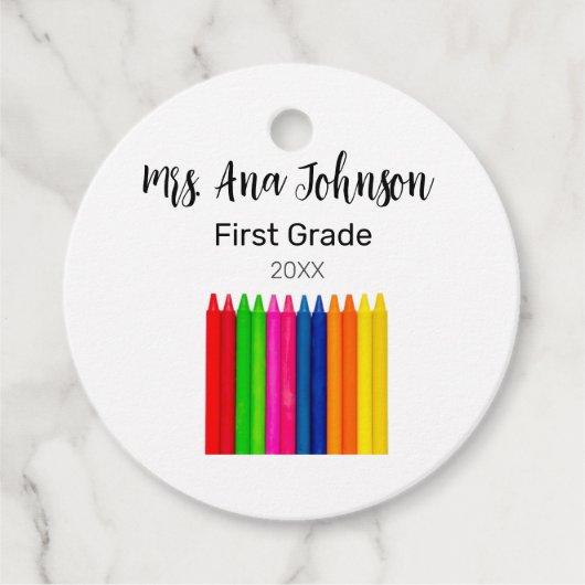 Terug naar school kleurpotloden voegen naam klasse bedankjes labels (Voorkant)