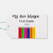 Terug naar school kleurpotloden voegen naam klasse cadeaulabel (Achterkant Horizontaal)