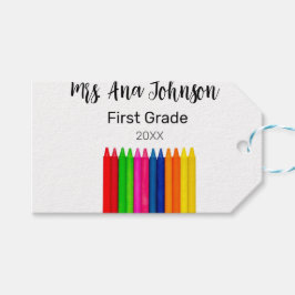 Terug naar school kleurpotloden voegen naam klasse cadeaulabel