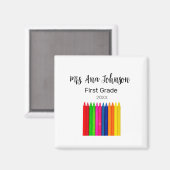 Terug naar school kleurpotloden voegen naam klasse magneet (Voorkant / Achterkant)