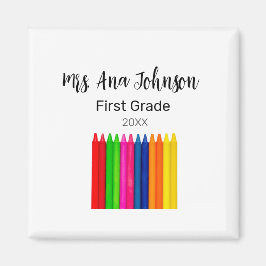 Terug naar school kleurpotloden voegen naam klasse magneet