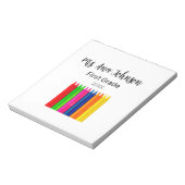 Terug naar school kleurpotloden voegen naam klasse notitieblok (Linkerzijde)