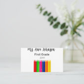 Terug naar school kleurpotloden voegen naam klasse visitekaartje (Staand voorkant)