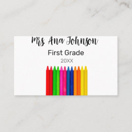 Terug naar school kleurpotloden voegen naam klasse visitekaartje