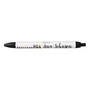 Terug naar school kleurpotloden voegen naam klasse zwarte inkt pen