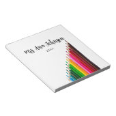 Terug naar school kleurpotloden voegen naam toe kl notitieblok (Schuin)