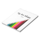 Terug naar school kleurpotloden voegen naam toe kl notitieblok (Linkerzijde)