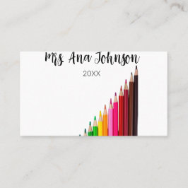 Terug naar school kleurpotloden voegen naam toe kl visitekaartje