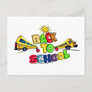 Terug naar school Kleurrijk Cartoon ontwerp met sc Feestdagenkaart