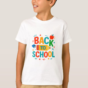 "Terug naar school" Kleurrijk potlood & appel graf T-shirt