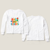 Terug naar school" Kleurrijk potlood & appel grafi (Voorkant /achterkant)