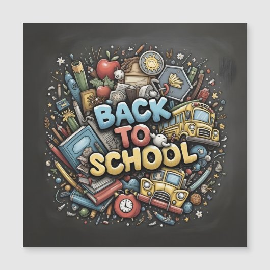 Terug naar school – Kleurrijk schoolbord ontwerp (Voorkant)