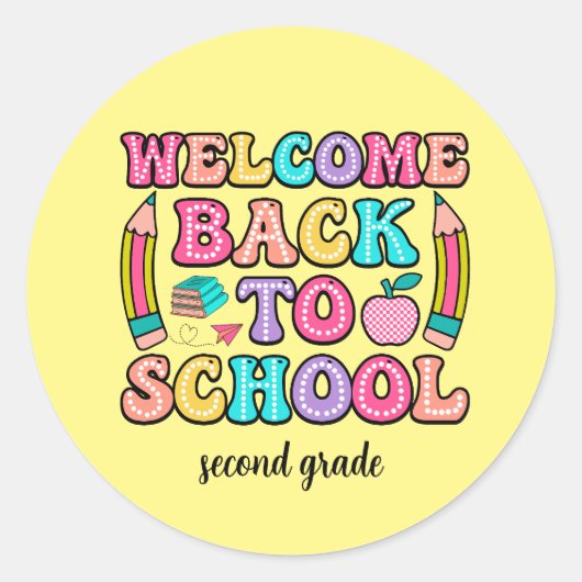 Terug naar school kleurrijke basisschool Sticker (Voorkant)