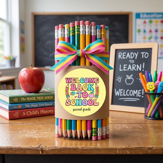 Terug naar school kleurrijke basisschool Sticker
