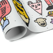 Terug naar school kleurrijke doodle set.  walvis cadeaupapier (Rol Hoek)