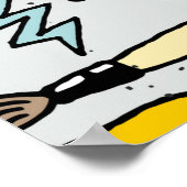 Terug naar school kleurrijke doodle set.  walvis poster (Hoek)