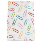Terug naar school kleurrijke paperclips medium cadeauzakje (Achterkant)