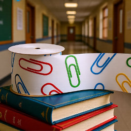 Terug naar school kleurrijke paperclips satijnen lint