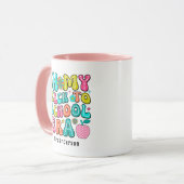 Terug naar school kleurrijke retro leraar mok (Voorkant links)