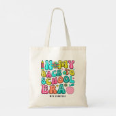 Terug naar school kleurrijke retro leraar tote bag (Achterkant)