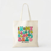 Terug naar school kleurrijke retro leraar tote bag (Voorkant)