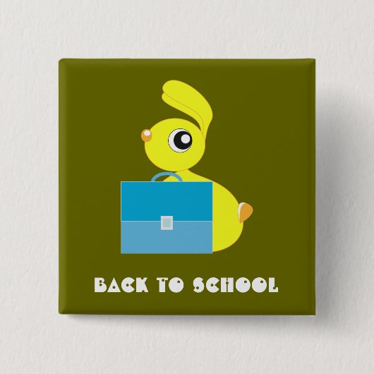 Terug naar school knop vierkante button 5,1 cm (Voorkant)