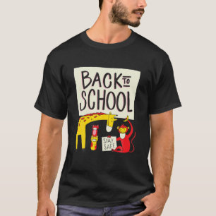 Terug naar school Kute dieren met maskers leraar T-shirt