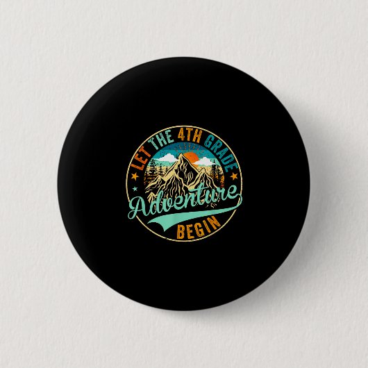 Terug naar school laat het 4de vierde klas avontuu ronde button 5,7 cm (Voorkant)