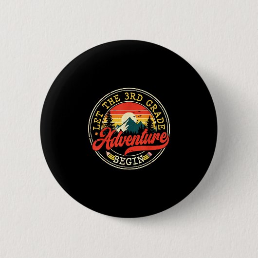 Terug naar school laat het derde 3de klas avontuur ronde button 5,7 cm (Voorkant)
