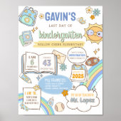 Terug naar school Laatste dag bord Poster (Voorkant)